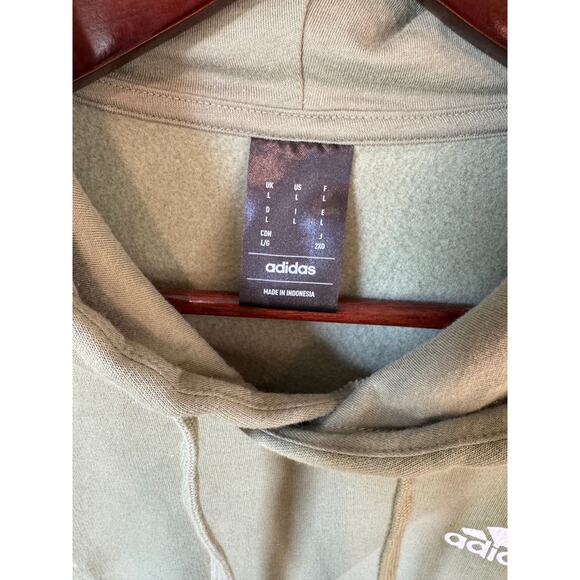 ADIDAS Essentials Fleece Pullover Hoodie Sage Green Men’s Sz Large EUC $50 MSRP - Picture 3 of 10